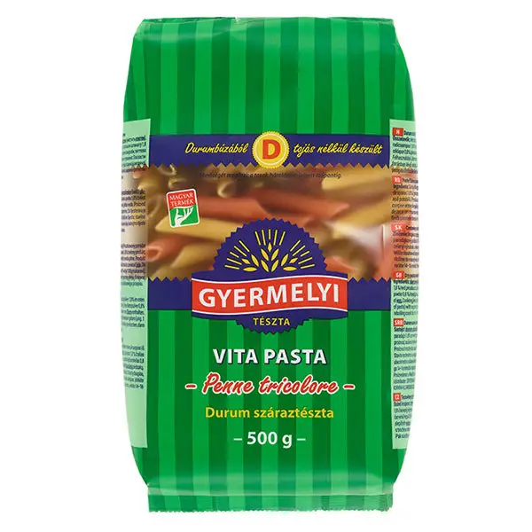 Penne zöldséges durumtészta Gyermelyi Vita Pasta 500 g